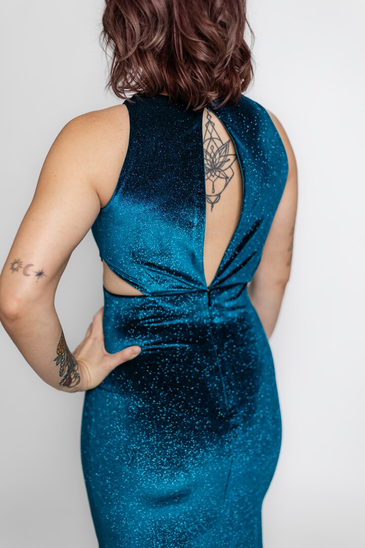 Emerald green glitter velvet dress | MakerPlace by Michaels Emerald green glitter velvet dress | MakerPlace by Michaels